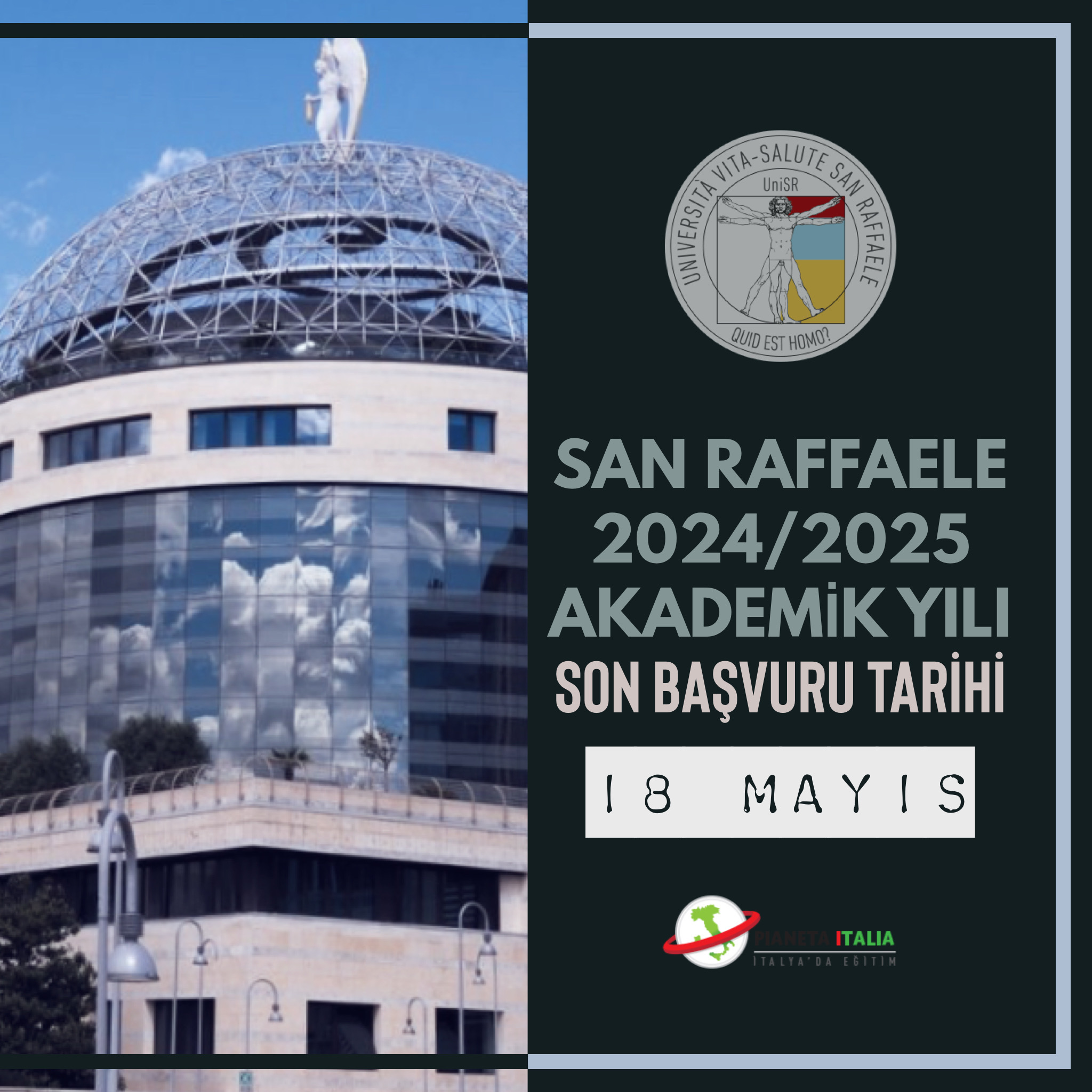 San Raffaele Üniversitesi 2024/2025 Akademik Yılı Başvuruları